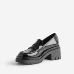 Mocassin TEXTO Noir à Talon Cranté -Boutique Caprice WWWERM 10383580224 2