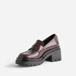 Mocassin TEXTO Bordeaux à Talon Cranté -Boutique Caprice WWWERM 10383580231 2