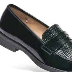 Mocassin ERAM FLEX Noir En Cuir Verni Embossé -Boutique Caprice WWWERM 10383580421 5