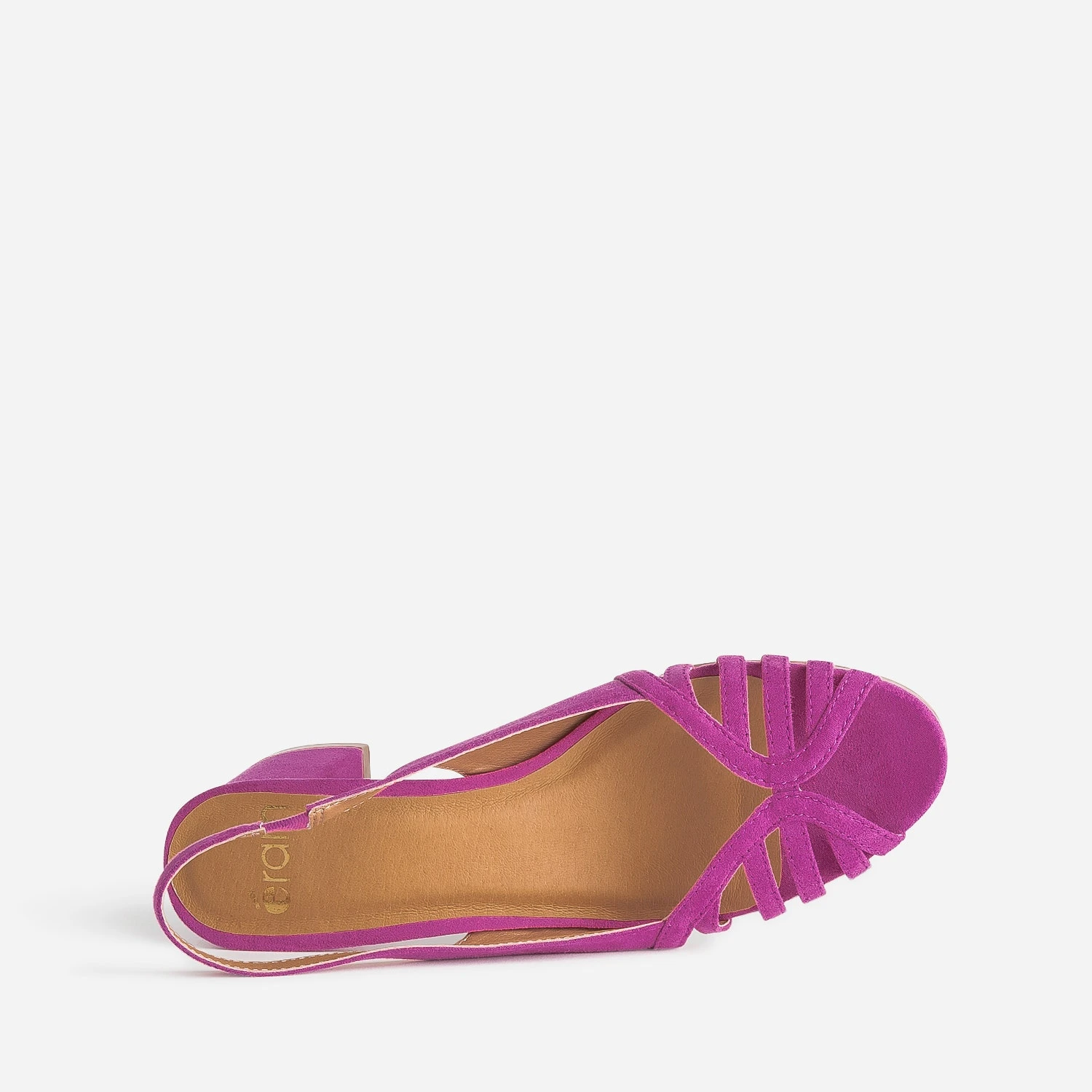 Sandale Slingback Rose En Cuir Velours 7 Sandale Slingback Rose En Cuir Velours – Image 5