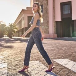 Escarpin Slingback TEXTO Violet Satiné -Boutique Caprice WWWERM 10383930103 8