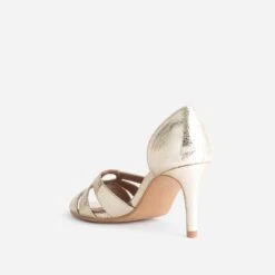 Escarpin Open-toe Doré Métallisé Froissé -Boutique Caprice WWWERM 10383930104 3