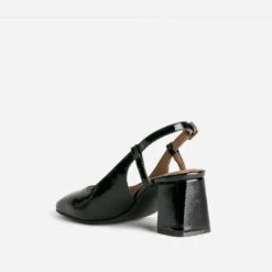 Escarpin Slingback Noir Verni à Bout Carré -Boutique Caprice WWWERM 10383930105 3