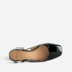 Escarpin Slingback Noir Verni à Bout Carré -Boutique Caprice WWWERM 10383930105 4