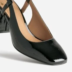 Escarpin Slingback Noir Verni à Bout Carré -Boutique Caprice WWWERM 10383930105 5