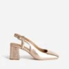Escarpin Slingback Cuivré Métallisé à Bout Carré -Boutique Caprice WWWERM 10383930106 0
