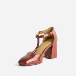Babies Salomé Cognac Vernie à Talon -Boutique Caprice WWWERM 10383930108 2