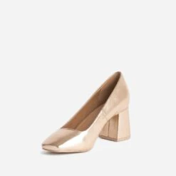 Escarpin Rose Cuivré Métallisé à Bout Carré -Boutique Caprice WWWERM 10383960016 2