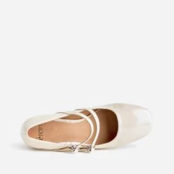 Babies à Talon Beige Verni à Double Bride -Boutique Caprice WWWERM 10383960022 4