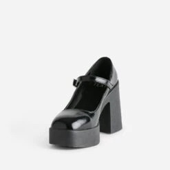 Babies TEXTO Noire Vernie à Plateforme -Boutique Caprice WWWERM 10383960023 2