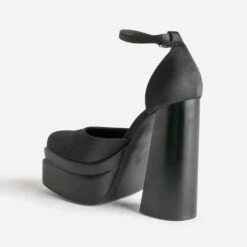 Babies Noire Satiné à Maxi Plateforme -Boutique Caprice WWWERM 10383960074 3