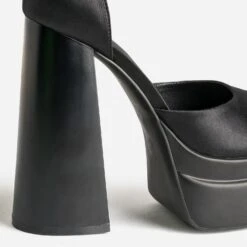 Babies Noire Satiné à Maxi Plateforme -Boutique Caprice WWWERM 10383960074 5