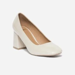 Escarpin écru Verni à Bout Carré -Boutique Caprice WWWERM 10383960775 1