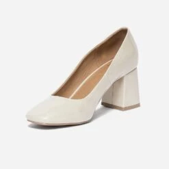 Escarpin écru Verni à Bout Carré -Boutique Caprice WWWERM 10383960775 2