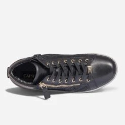 Basket CAPRICE Noire En Cuir Effet Python -Boutique Caprice WWWERM 10383970084 4