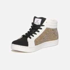 Basket KAPORAL Noire, Blanche Et Mesh Doré -Boutique Caprice WWWERM 10383970088 2