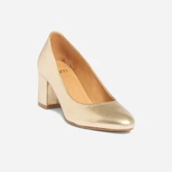 Escarpin Doré En Cuir -Boutique Caprice WWWERM 10383990073 1