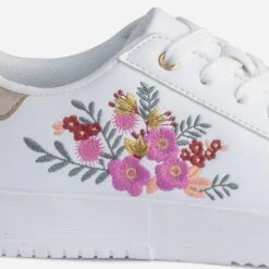 Tennis TEXTO Blanche Brodée Fleurs Roses -Boutique Caprice WWWERM 10384320038 5