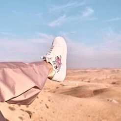 Tennis TEXTO Blanche Brodée Fleurs Roses -Boutique Caprice WWWERM 10384320038 8