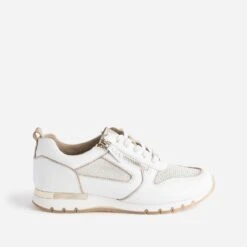 Tennis CAPRICE Blanche En Cuir Et Mesh