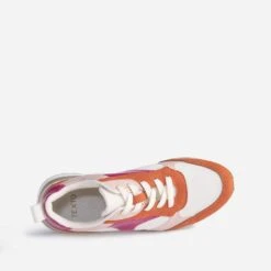 Tennis TEXTO Beige Et Terracotta à Détails Vernis Roses -Boutique Caprice WWWERM 10384320061 4