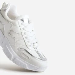 Tennis TEXTO écrue Et Argent à Semelle épaisse -Boutique Caprice WWWERM 10384320155 5