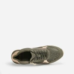 Tennis Compensée Kaki Détails Dorés -Boutique Caprice WWWERM 10384320386 4