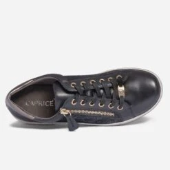 Tennis CAPRICE Noire En Cuir Avec Effet Python -Boutique Caprice WWWERM 10384320930 4