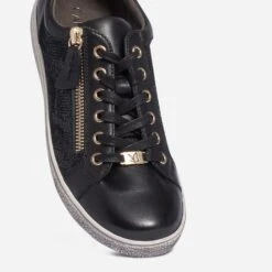 Tennis CAPRICE Noire En Cuir Avec Effet Python -Boutique Caprice WWWERM 10384320930 5