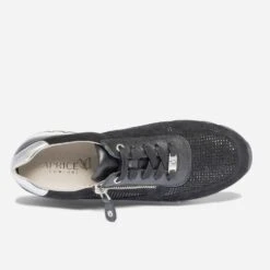 Tennis CAPRICE Noire En Cuir Velours à Strass -Boutique Caprice WWWERM 10384320946 4