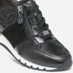 Tennis CAPRICE Noire Et Effet Python En Cuir -Boutique Caprice WWWERM 10384320972 5