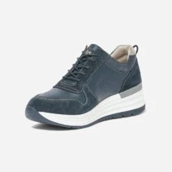 Tennis Compensée TBS Marine En Cuir -Boutique Caprice WWWERM 10384320973 2