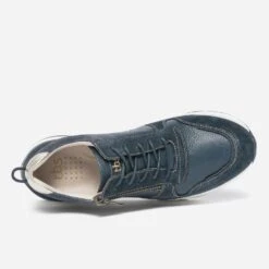 Tennis Compensée TBS Marine En Cuir -Boutique Caprice WWWERM 10384320973 4