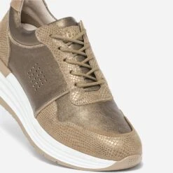 Tennis Compensée TBS Bronze Et Effet Python Cuir -Boutique Caprice WWWERM 10384320978 5