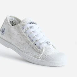 Tennis LE TEMPS DES CERISES Blanche Effet Dentelle -Boutique Caprice WWWERM 10384330104 5