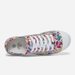 Tennis LE TEMPS DES CERISES Blanche En Toile Imprimée Fleurs -Boutique Caprice WWWERM 10384330159 4