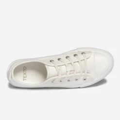 Tennis TEXTO écrue à Semelle Plateforme éco-conçue -Boutique Caprice WWWERM 10384330187 4