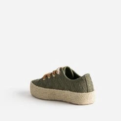 Tennis Kaki à Dentelle à Semelle Plateforme Corde -Boutique Caprice WWWERM 10384330199 3