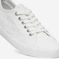 Tennis Blanche En Toile Façon Broderie Anglaise -Boutique Caprice WWWERM 10384330201 5