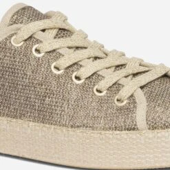 Tennis Marron En Toile Pailletée à Plateforme Corde -Boutique Caprice WWWERM 10384330210 5