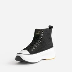 Basket KAPORAL Noire Velours à Plateforme -Boutique Caprice WWWERM 10384330235 2