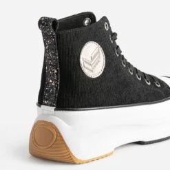 Basket KAPORAL Noire Velours à Plateforme -Boutique Caprice WWWERM 10384330235 5