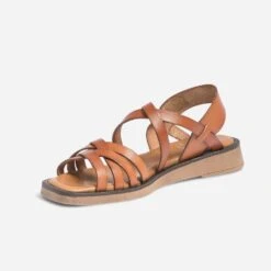 Sandale Cognac En Cuir éco-conçue -Boutique Caprice WWWERM 10385760000 2