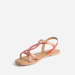 Sandale TEXTO Orange Et Parme Cuir Métallisé -Boutique Caprice WWWERM 10385760030 2