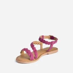 Sandale Rose En Cuir Velours à Brides Entrelacées 10 Sandale Rose En Cuir Velours à Brides Entrelacées -Boutique Caprice WWWERM 10385760093 2