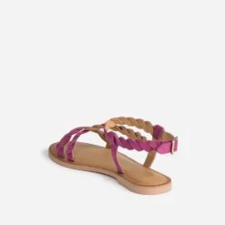 Sandale Rose En Cuir Velours à Brides Entrelacées 11 Sandale Rose En Cuir Velours à Brides Entrelacées -Boutique Caprice WWWERM 10385760093 3