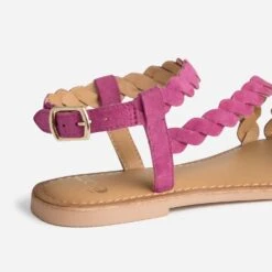 Sandale Rose En Cuir Velours à Brides Entrelacées 13 Sandale Rose En Cuir Velours à Brides Entrelacées -Boutique Caprice WWWERM 10385760093 5