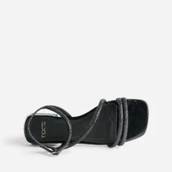 Sandale TEXTO Noire à Strass -Boutique Caprice WWWERM 10385760102 4