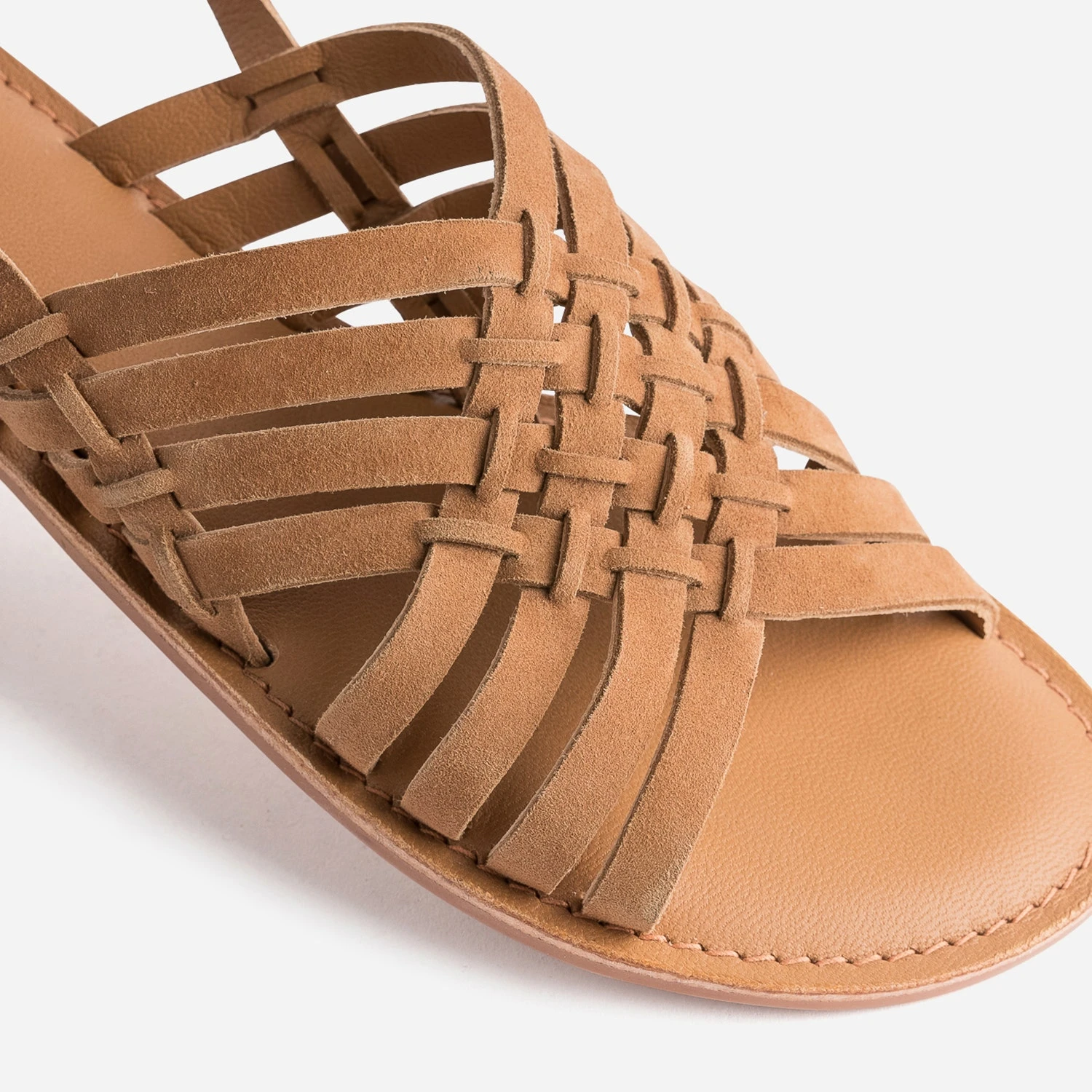 Sandale Marron En Cuir Velours Tressé 8 Sandale Marron En Cuir Velours Tressé – Image 6