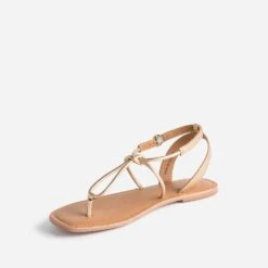 Sandale-tong TEXTO Dorée En Cuir Métallisé -Boutique Caprice WWWERM 10385760131 2